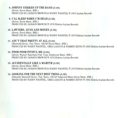 Warren Zevon : A Quiet Normal Life: The Best Of Warren Zevon (Album,Compilation,Repress)