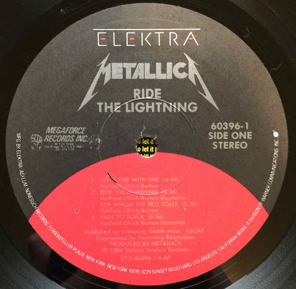 Metallica : Ride The Lightning (LP,Album,Reissue,Stereo)