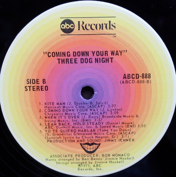 Three Dog Night : Coming Down Your Way (LP,Album)