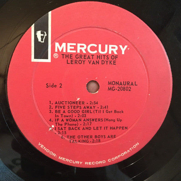 Leroy Van Dyke : The Great Hits Of Leroy Van Dyke (LP,Mono)
