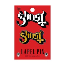 Enamel Pin - Ghost Logo Cross Metal Music Band Occult
