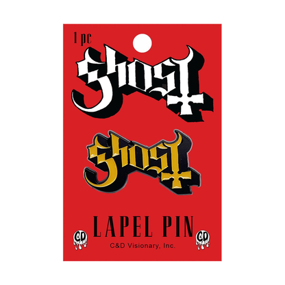 Enamel Pin - Ghost Logo Cross Metal Music Band Occult