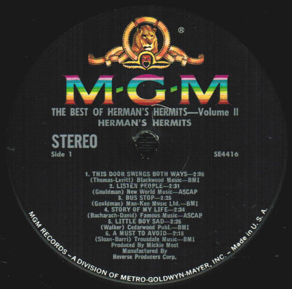 Herman's Hermits : Volume 2: The Best Of Herman's Hermits (LP,Compilation,Stereo)