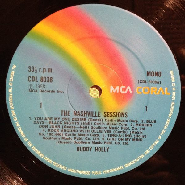 Buddy Holly : The Nashville Sessions (LP,Mono)