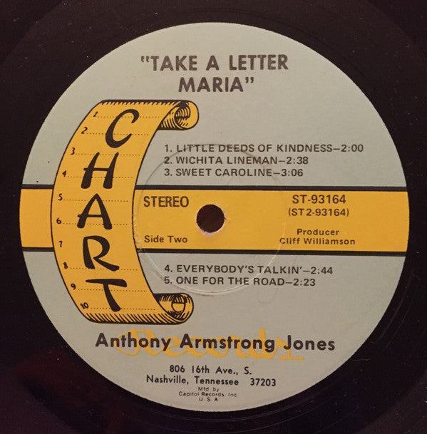 Anthony Armstrong Jones : Take A Letter Maria (LP,Album,Club Edition)
