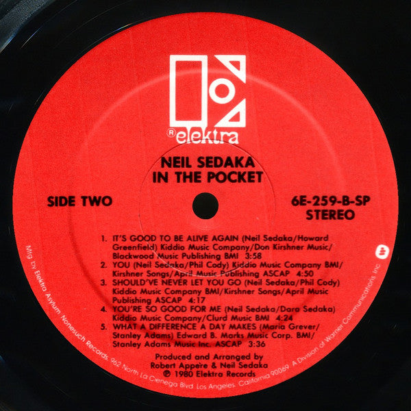 Neil Sedaka : In The Pocket (LP,Album,Stereo)