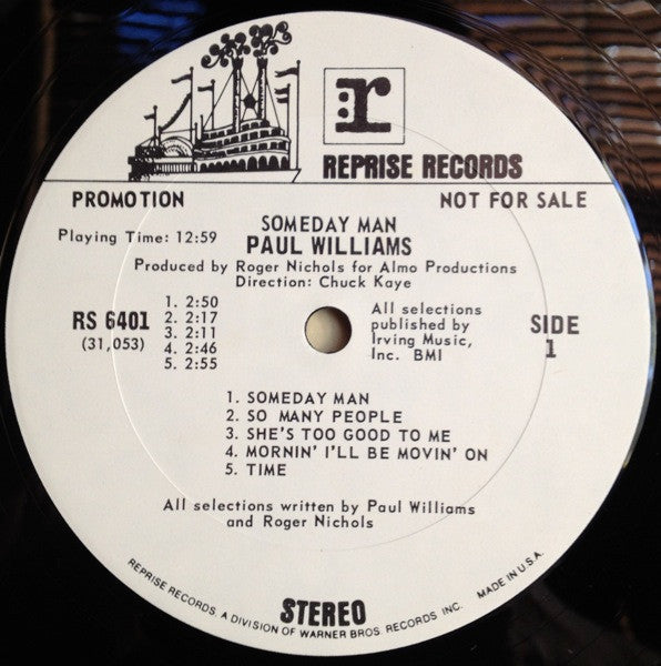 Paul Williams (2) : Someday Man (LP,Album,Promo)