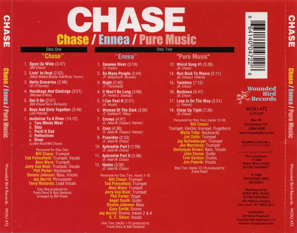 Chase (5) : Chase/Ennea/Pure Music (Album,Reissue,Remastered)