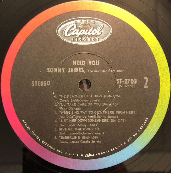 Sonny James And The Southern Gentlemen : Need You (LP,Album,Stereo)