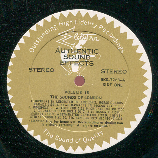 Jac Holzman : Authentic Sound Effects Volume 13 - London (LP,Stereo)