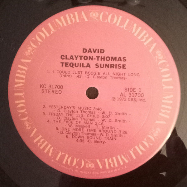 David Clayton-Thomas : Tequila Sunrise (LP,Album)