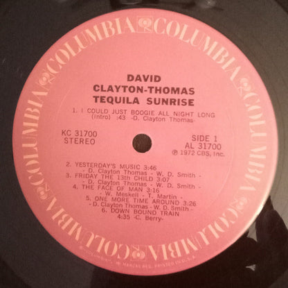 David Clayton-Thomas : Tequila Sunrise (LP,Album)