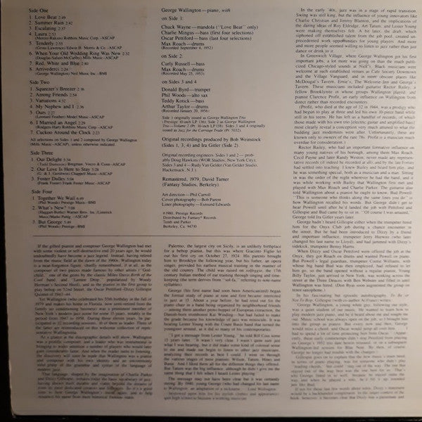 George Wallington : Our Delight (LP,Compilation,Remastered,Stereo)