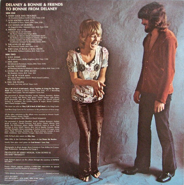 Delaney & Bonnie & Friends : To Bonnie From Delaney (LP,Album)