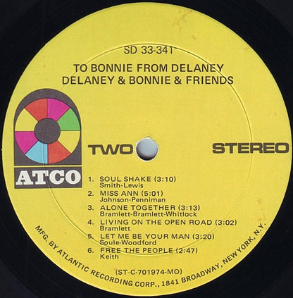 Delaney & Bonnie & Friends : To Bonnie From Delaney (LP,Album)