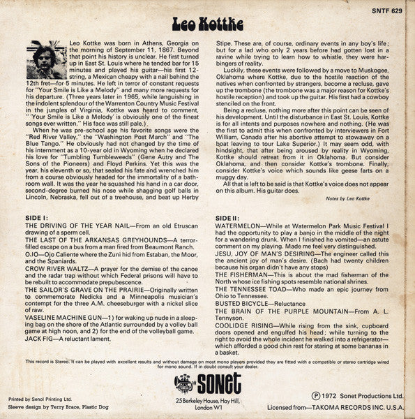 Leo Kottke : 6 & 12 String Guitar (LP,Album)