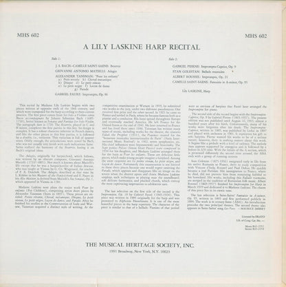 Lily Laskine : A Lily Laskine Harp Recital (LP,Album,Stereo)
