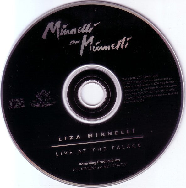 Liza Minnelli : Minnelli On Minnelli - Live At The Palace (Album)