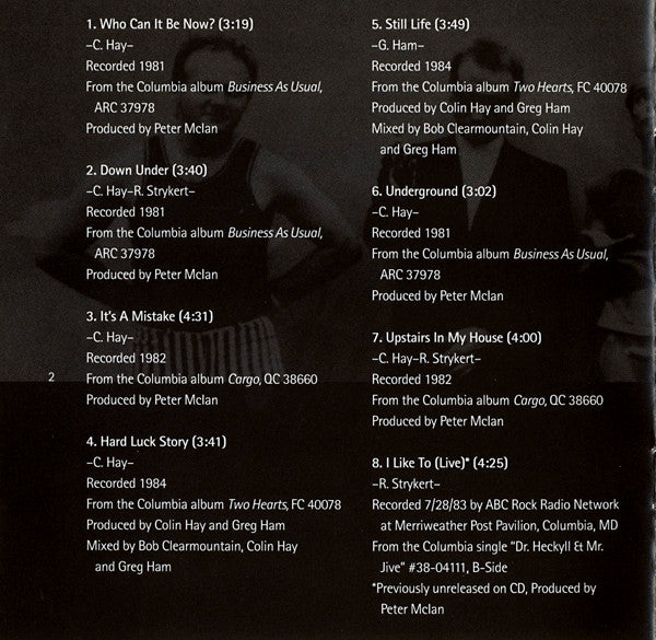 Men At Work : Contraband: The Best Of Men At Work (Compilation)