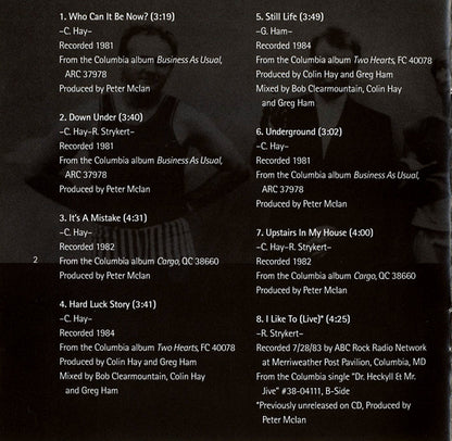 Men At Work : Contraband: The Best Of Men At Work (Compilation)