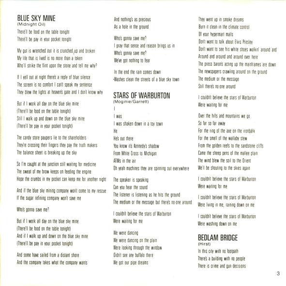 Midnight Oil : Blue Sky Mining (Album)