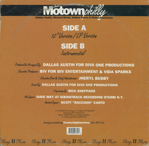 Boyz II Men : Motownphilly (12",33 ⅓ RPM,Single)