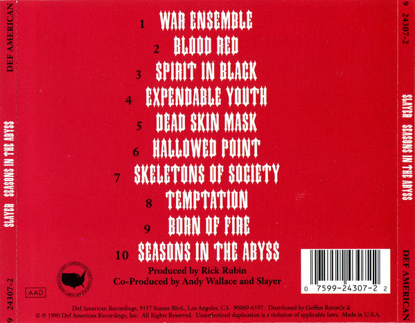 Slayer : Seasons In The Abyss (Album)
