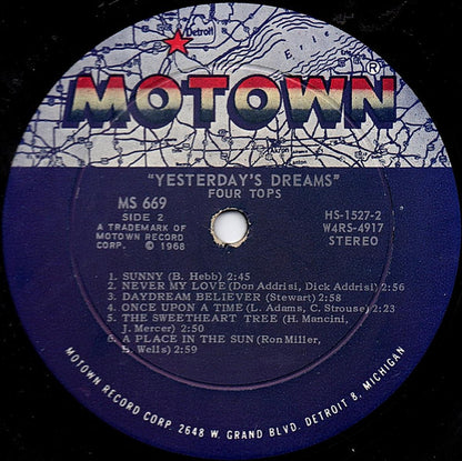Four Tops : Yesterday's Dreams (LP,Album,Stereo)