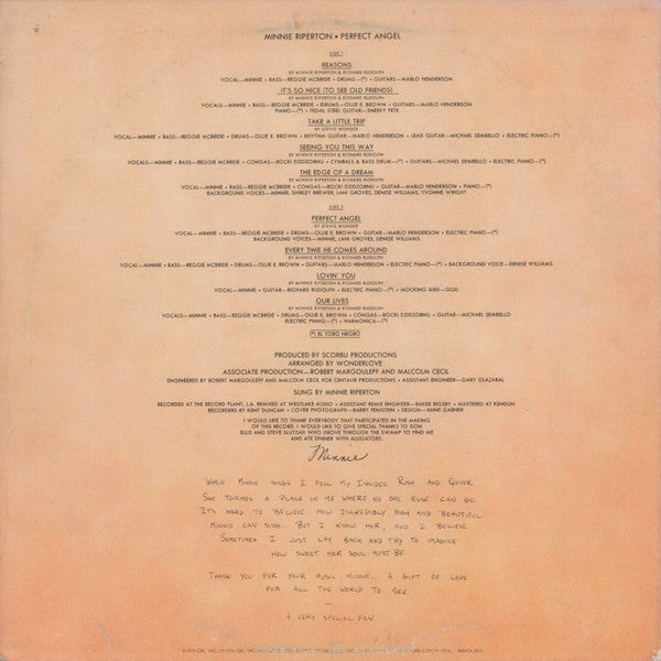 Minnie Riperton : Perfect Angel (LP,Album,Stereo)
