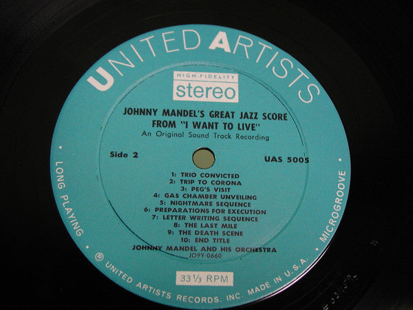 Johnny Mandel : Johnny Mandel's Great Jazz Score I Want To Live! (LP,Album,Stereo)