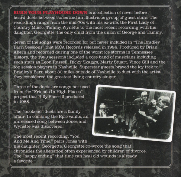 George Jones (2) : Burn Your Playhouse Down  (The Unreleased Duets) (Album)