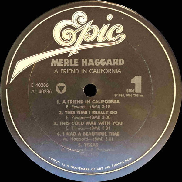 Merle Haggard : A Friend In California (LP,Album)