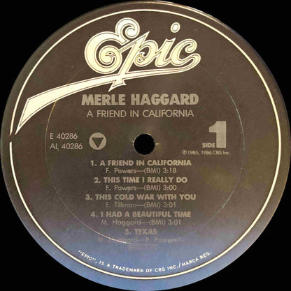 Merle Haggard : A Friend In California (LP,Album)