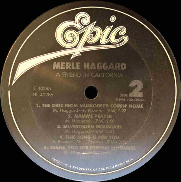 Merle Haggard : A Friend In California (LP,Album)