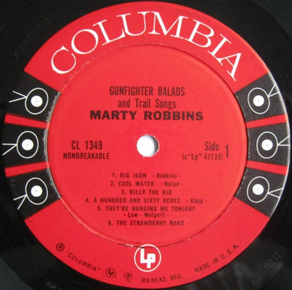 Marty Robbins : Gunfighter Ballads And Trail Songs (LP,Album,Mono)
