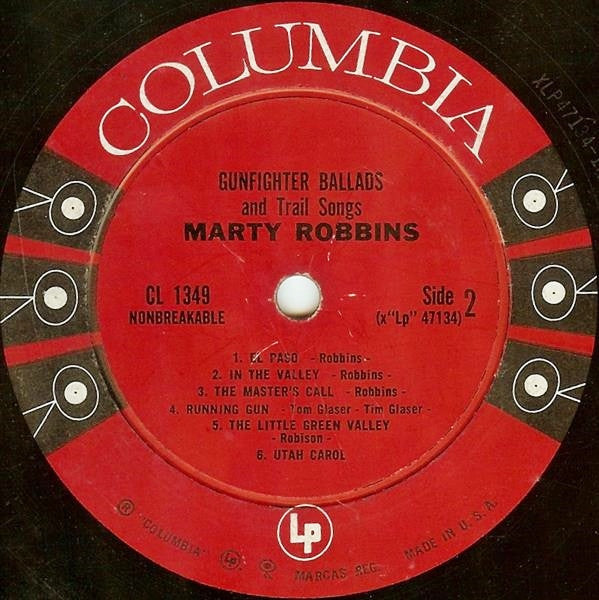 Marty Robbins : Gunfighter Ballads And Trail Songs (LP,Album,Mono)