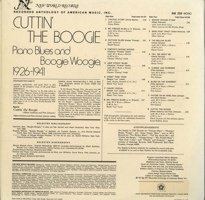 Various : Cuttin' The Boogie: Piano Blues And Boogie Woogie, 1926-1941 (LP,Compilation,Mono)