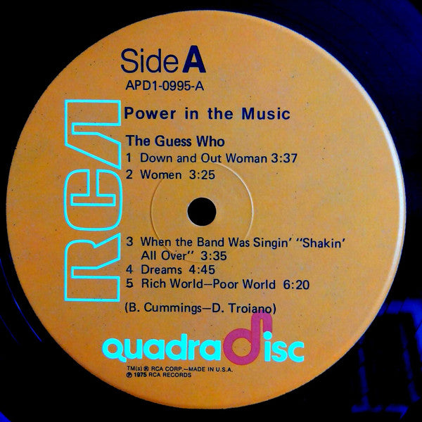 Guess Who, The : Power In The Music (LP,Album,Quadraphonic)