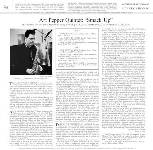 Art Pepper - Smack Up (Contemporary Records Acoustic Sounds Series, LP Vinyl)