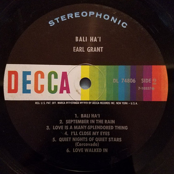 Earl Grant : Bali Ha'i (LP,Album,Stereo)