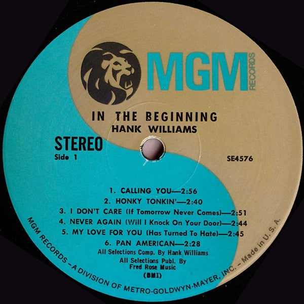 Hank Williams : In The Beginning (LP,Compilation,Stereo)