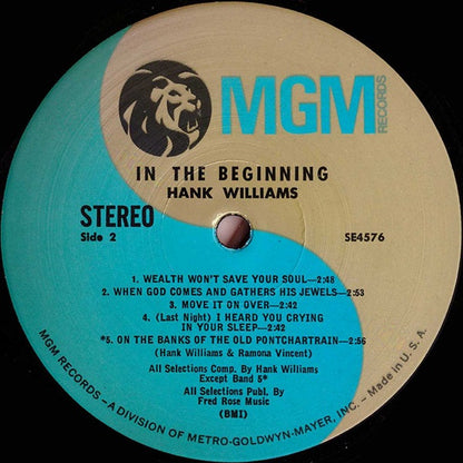 Hank Williams : In The Beginning (LP,Compilation,Stereo)