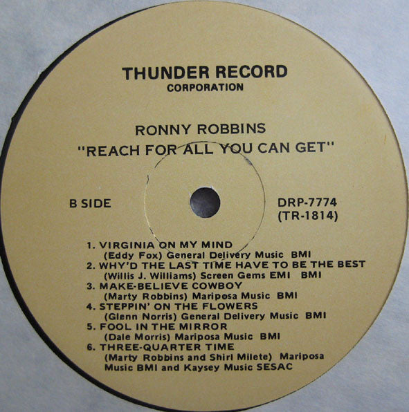 Ronny Robbins : Reach For All You Can Get (LP,Album,Stereo)