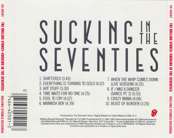 Rolling Stones, The : Sucking In The Seventies (Compilation,Reissue)