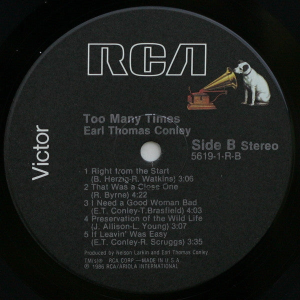 Earl Thomas Conley : Etc. Too Many Times (LP,Album)