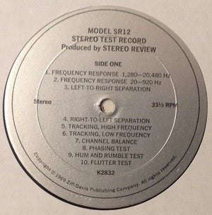 No Artist : Stereo Review's Stereo Test Record (Model SR 12) (LP,Album)