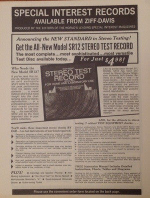 No Artist : Stereo Review's Stereo Test Record (Model SR 12) (LP,Album)