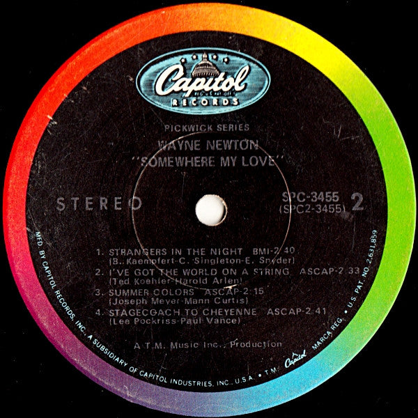 Wayne Newton : Somewhere My Love (LP)