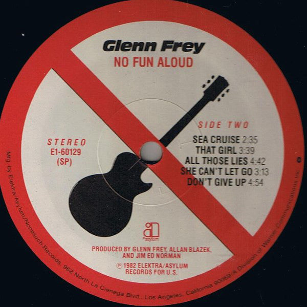 Glenn Frey : No Fun Aloud (LP,Album,Stereo)
