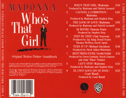 Madonna : Who's That Girl (Original Motion Picture Soundtrack) (Album)